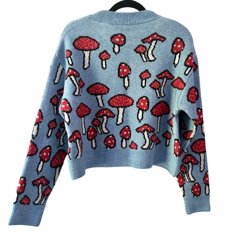 Zara Blogger's Favorite Knit Mushroom Long Sleeve Crew Neck Novelty Sweater - Picture 13 of 16